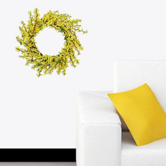 Artificial Wreath No Withering Eye-catching Yellow Realistic Fake Flower Front Door Wreath