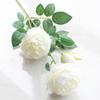 Charm 3 Heads Artificial Flower Peony Home Wedding Decoration Silk Fake Flower Pink European Rose White