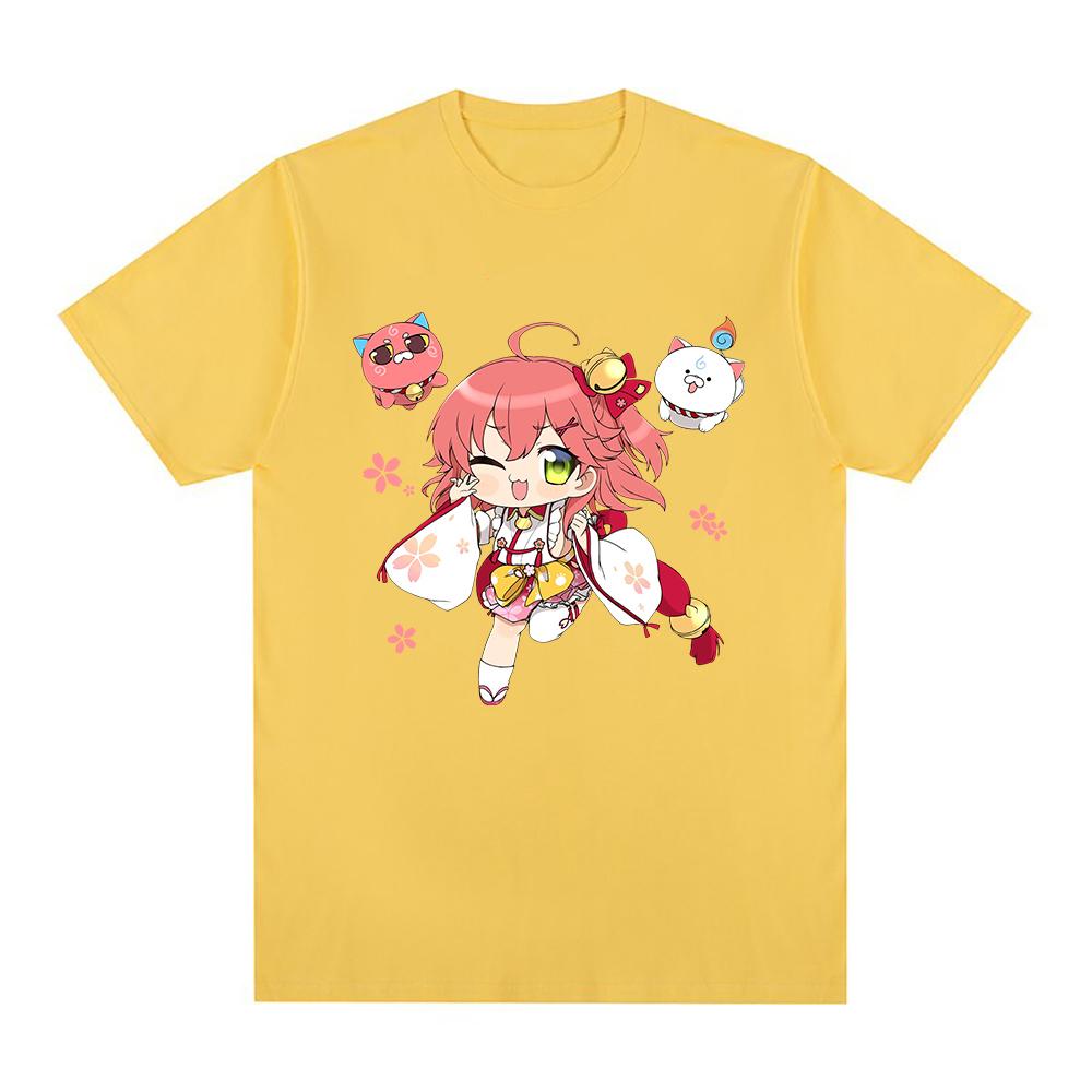Hololive English VTuber Sakura Miko Kintoki Mikop T Shirt Unisex /Women Harajuku Graphic Tshirt Unisex Streetwear Cartoon Cotton Tee