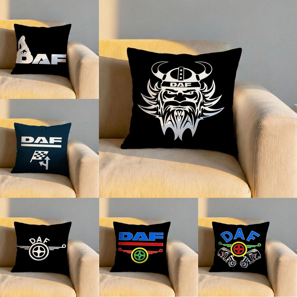 DDAF Truck Logo Cushion Cover Soft Reversible Durable Pillow Cover MultiScene Use for Home Car Daily Comfort