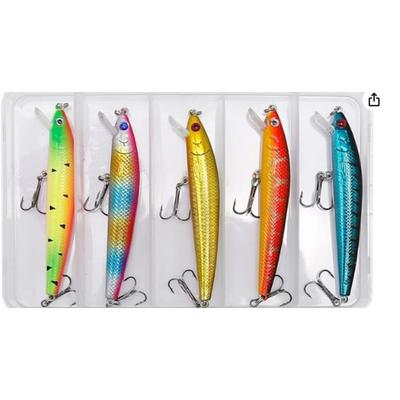 5 Pezzi Esca Minnow Galleggiante Hard Bait 8.5g Esca Artificiale Wobbler Crankbait Carpa Persico Pesca Attrezzatura da Pesca