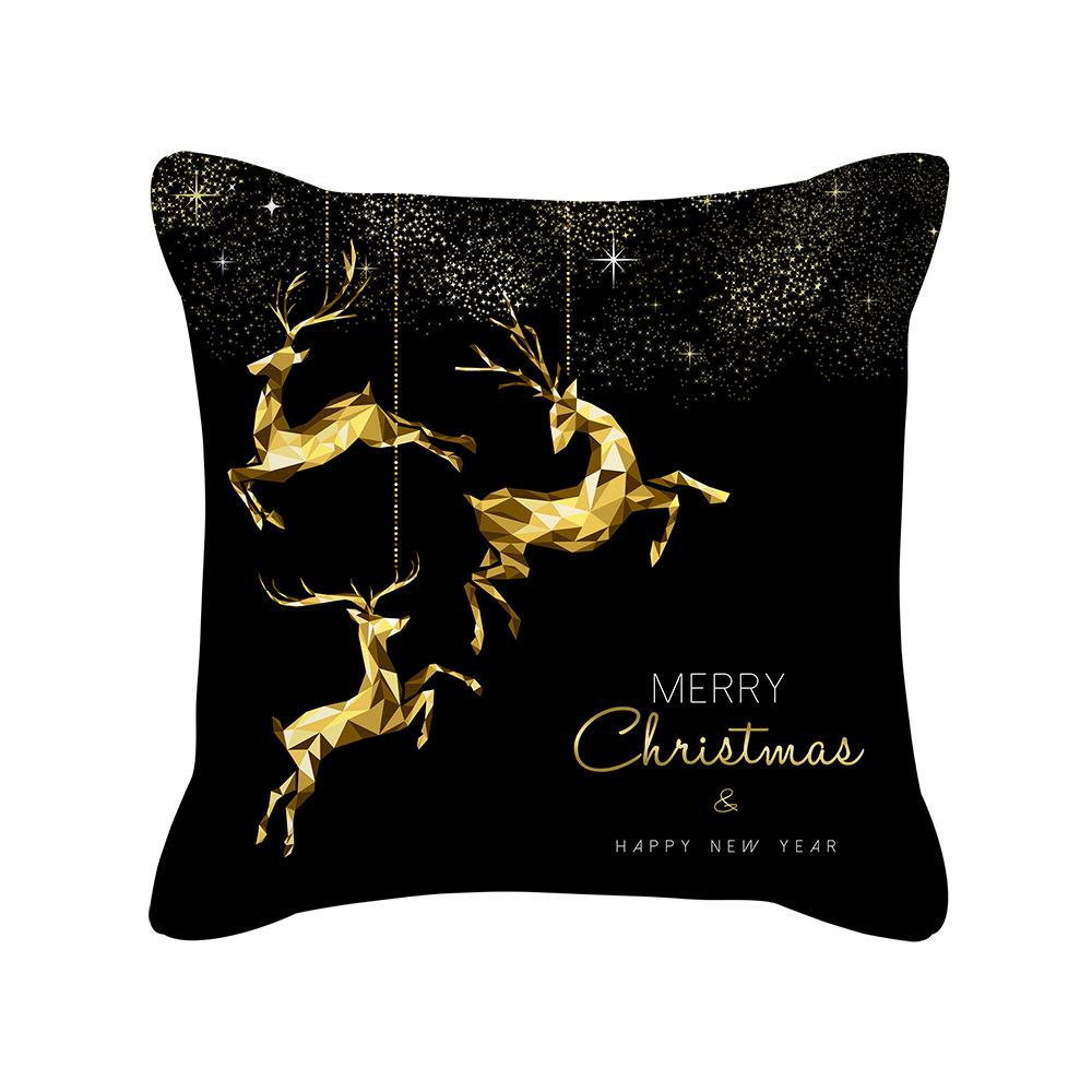 New Nordic Christmas Golden Sofa Pillow Cover Bedside Cushion Cover