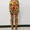 Sunflower digital print slim fit high waist sports yoga pants leggings with tight height and elasticity