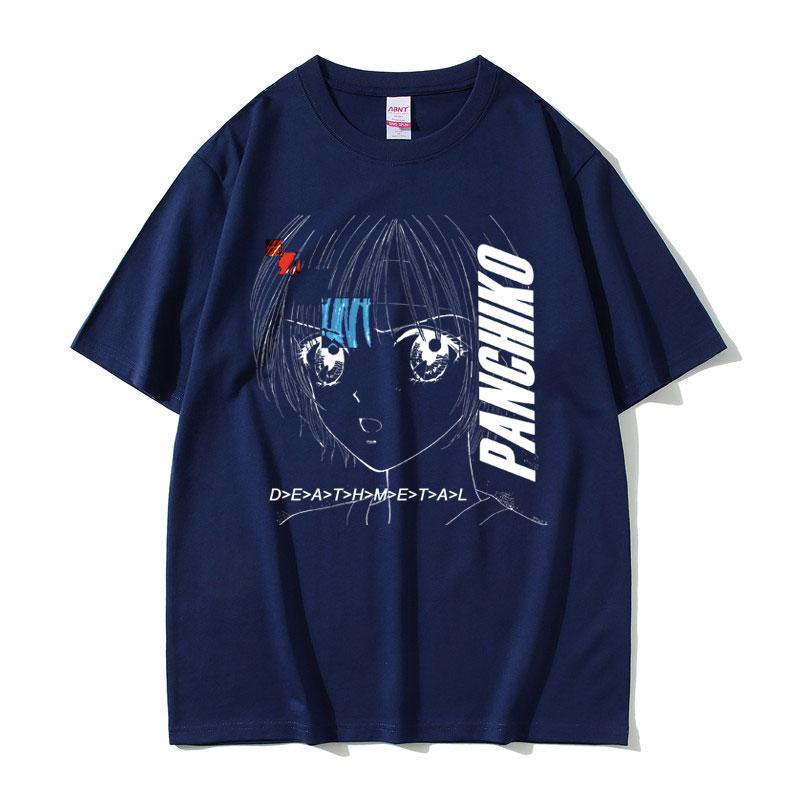 2026 Summer Cotton Tee Anime Sketch Graphic Unisex WOMEN Plus Size Loose Casual Hip Hop Streetwear Breathable Top