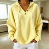 Women S Loose Fit Drawstring Hooded Waffle Knit Sweatshirt