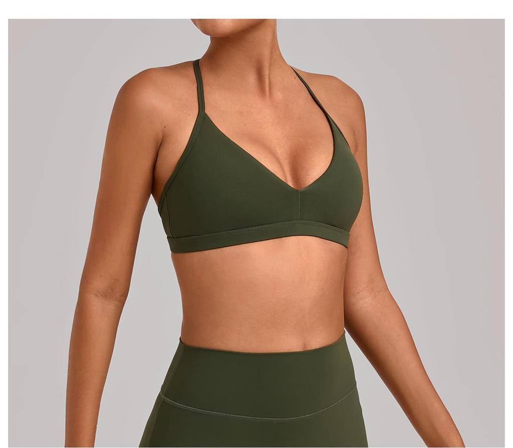Verstellbarer Yoga-BH mit Kreuzträgern und Hohlrücken-Design für Fitness & Laufen