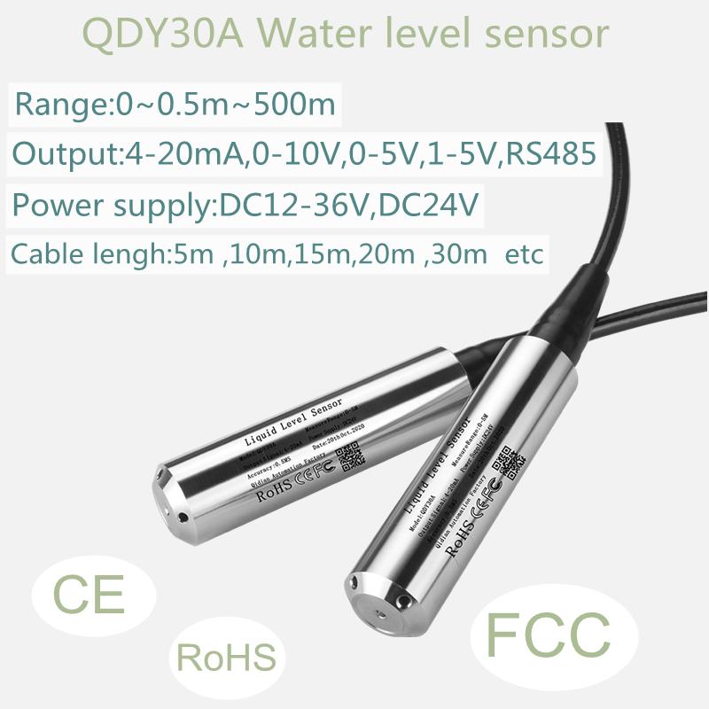 Submersible 0-10V 4-20mA Output Hydrostatic Level Sensor Transmitter DC12-36V Water Tank Liquids Transducer Meter 4-20mA output