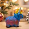 Highlands Cow Figurines Farmhouse Decors,Resins Animal Statue Table Ornament Garden Bookshelfs Decors Calf Lover Gift