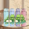 1PC Lotus Pond Frogs 750ml Color Plastic Sports Water Bottle Leakproof Flip Straw Lid Suitable for Sports Office Home Use