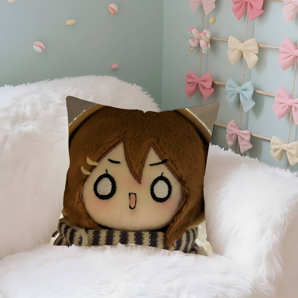 Yyui Hirasawa Kawaii Throw Pillow Covers Pattern Cushion Cover Suitable For Sofa Bedroom Car Pillow Cover