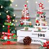 Creative Christmas Tree Desktop Decoration Wooden Letter Christmas Signs Plaque DIY Craft Santa Claus Tabletop Sign Home Decor