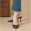 Fashion Women's Head Leopard Print Pointed High Heels Trend Elegant Ladys Heeled Sandals OfficeLuxury Party Women's Pumps Zapatos Mujer