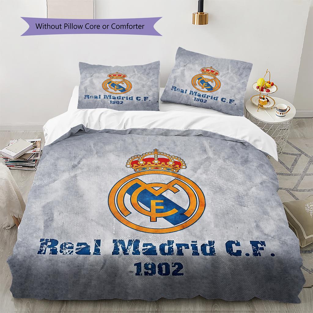 Madrid Pattern Bedding Home Decoration Birthday Gift (1 * duvet cover + 2 * pillowcase, without core)