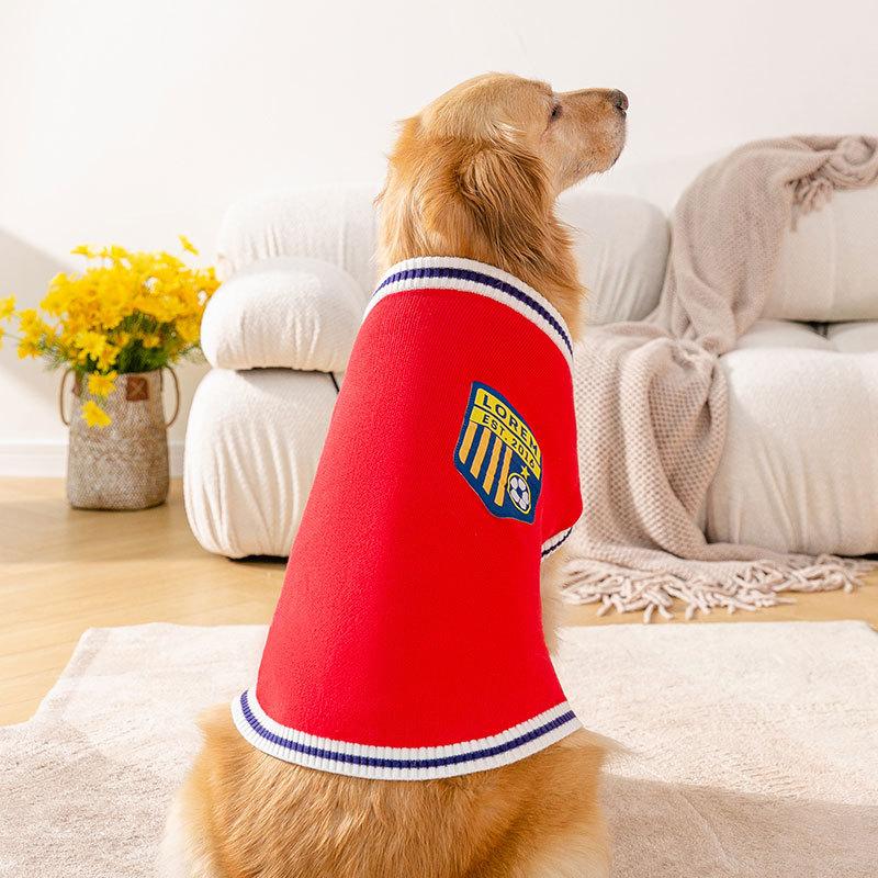 Big Dog Autumn and Winter Warm Clothing Golden Retriever Large Dog Knitted Sweater Side Shepherd Samo Labrador Pet Clothing