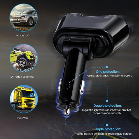 Car Charger Dual USB 2 Port Digital Display Rotatable Car Charger Power Adapter Car Styling for Vehicle