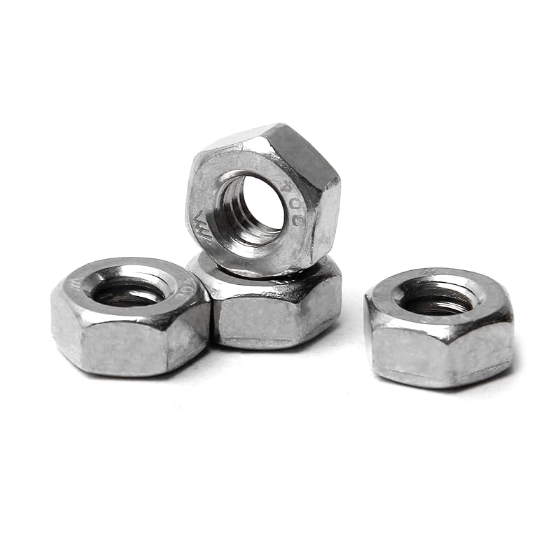 100pcs M4-0.7 Hex Nut, 304 Stainless Steel, M4 X 0.7mm Tiny Nuts Fasteners, Hex Drive, Metric, Right Hand, Small Replacement Nut