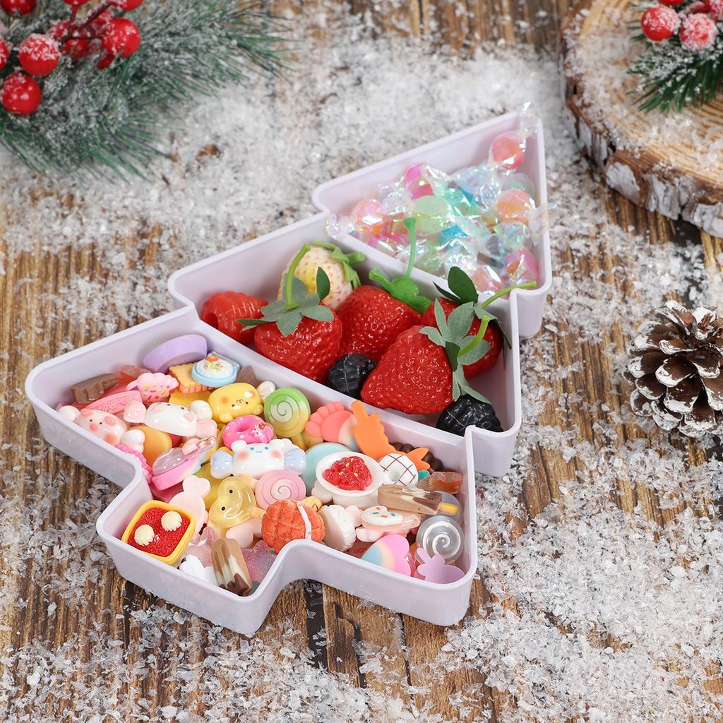 Christmas Tree Plastic Tray Merry Christmas Decorations for Home 2025 Navidad Natal Xmas Dessert Snack Pallets Ornament New Year