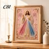 3D Pearl Texture Art Mary Painting Kit, Divine Mercy Jesus Holy Religious DIY Kit for Adults Faux Craft Set Beginners Christian Wall Decor