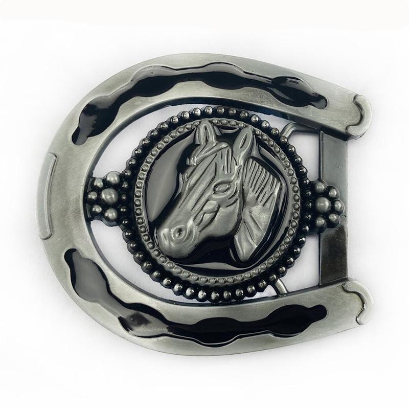 Horse Head Punk Alloy Belt Buckle