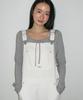 RONRON Back Heart Pocket Corduroy Overalls White