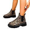 Large size Martin boots New European and American leopard print single boots casual boots in autumn and winter
