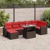 VidaXL Garden Lounge Set with Cushions 8pcs Brown Braided Resin Acacia 3326365