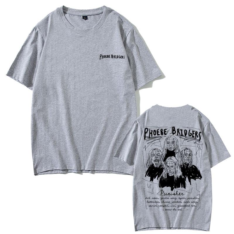 Singer Phoebe Bridgers Punisher Graphic Tshirts Unisex Womens Fashion Oversized T Shirts Unisexs Casual Cotton Short Sleeve Tshirt