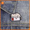 Tired Cat On Dead Battery Enamel Pins Cartoon Low Energy Battery Kitten Brooches Backpack Clothes Badge Jewelry Gift for Friends