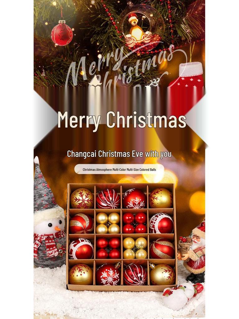 44-Piece Christmas Tree Decoration Set: 6cm Colorful PVC Hanging Balls