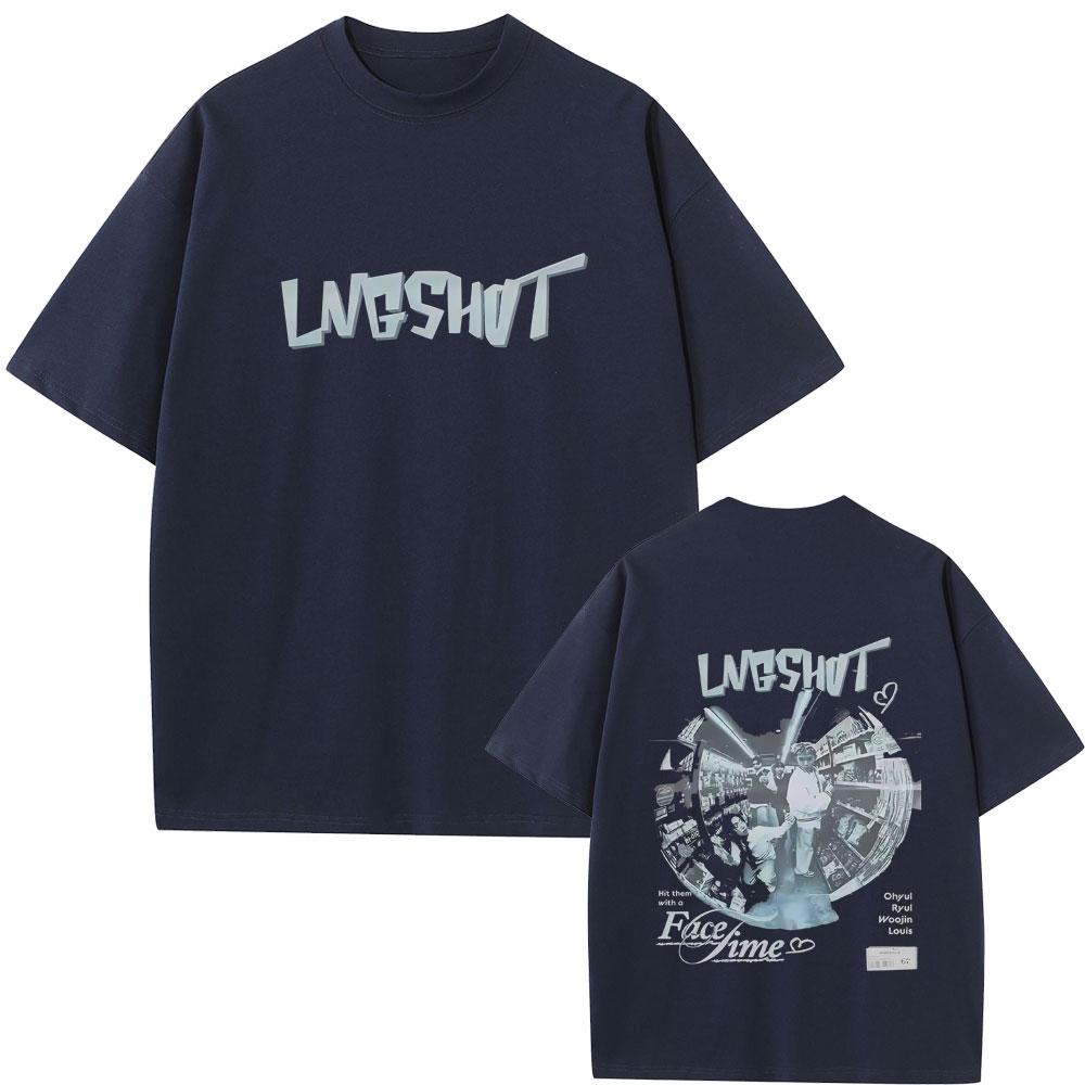 Korean Band Lngshot Graphic Tshirt Unisex Women Clothing Kpop Fashion Trend Short Sleeve Unisex Casual Oversized Crewneck T Shirts