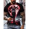 Modna męska koszulka z krótkim rękawem i okrągłym dekoltem z nadrukiem 3D, rozmiary plus, letnie casualowe T-shirty