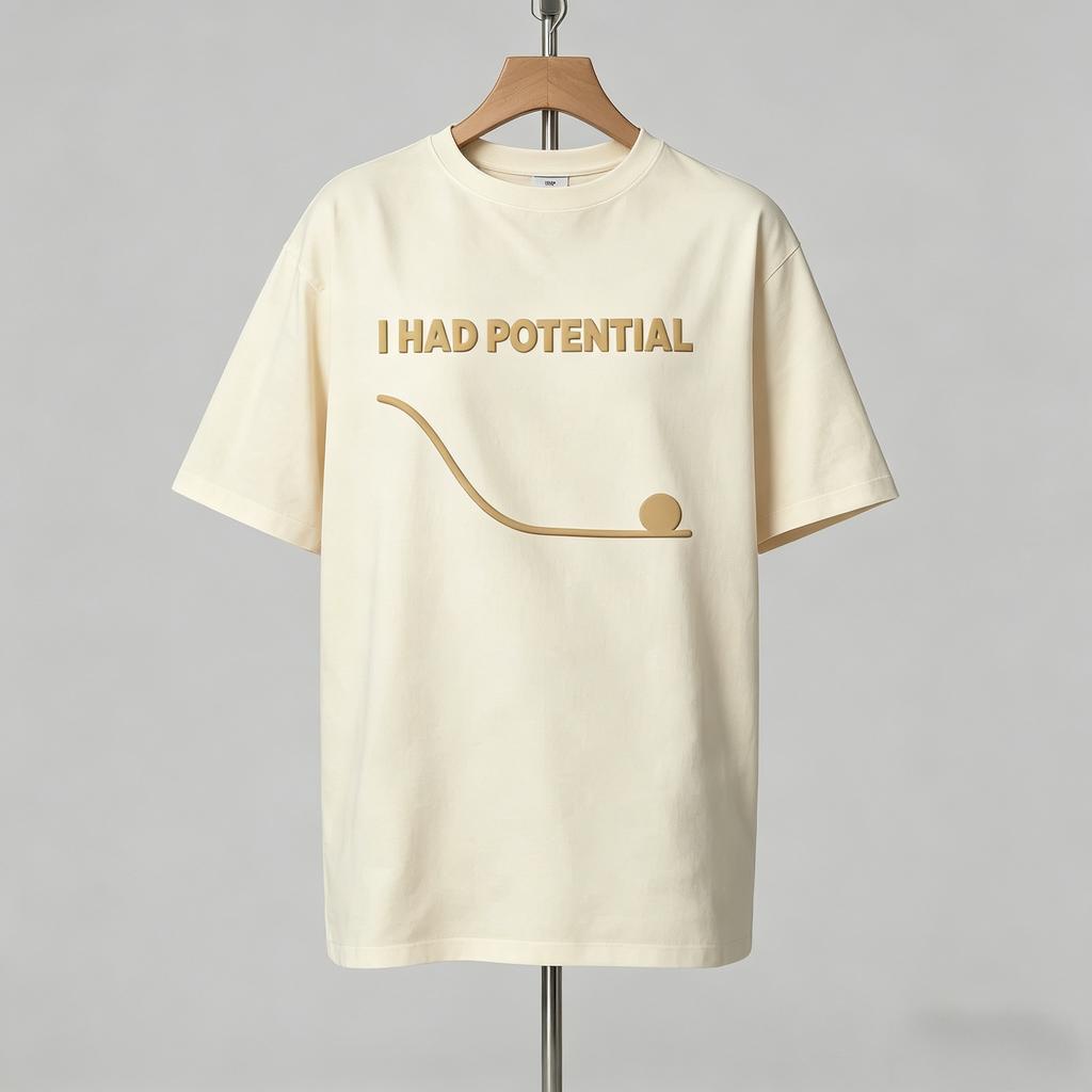 Ik Had Potentieel Grappig Meme T-shirt voor Unisex 100% Katoen Sarcastisch Grafisch T-shirt Casual Korte Mouw Wit 2026 Nieuw