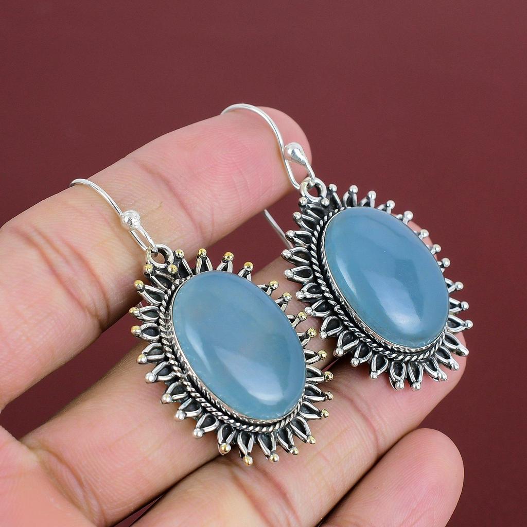 Aquamarine Earring Gemstone Earrings Decent Jewelry 925 Sterling Silver Earring Handmade Earring Aquamarine Jewelry Unique Earring For Gifts