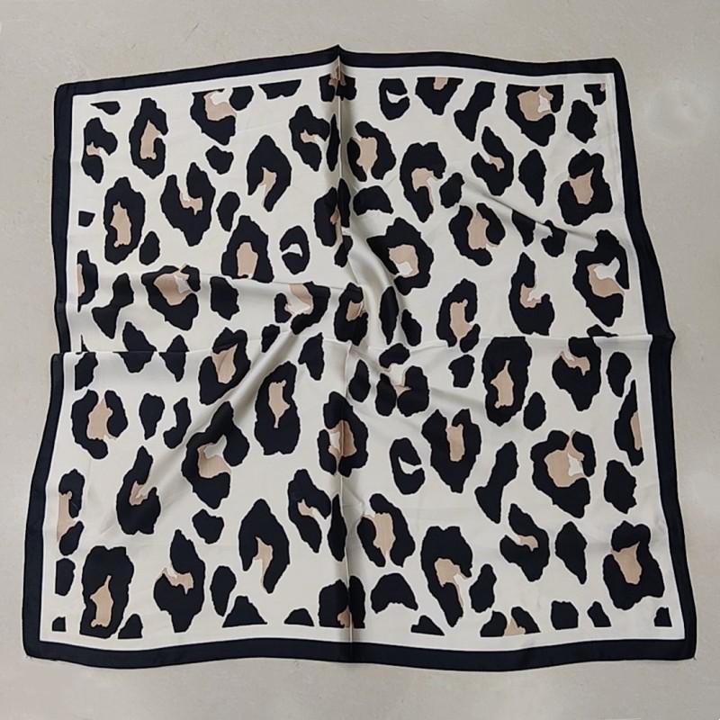 Элегантный женский кашемировый шарф с леопардовым принтом: Шелковый квадратный платок Four Seasons