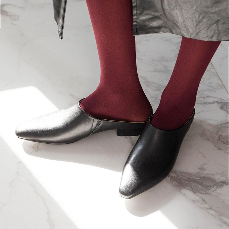 Fashion Footwear Low-heel Slides Slippers Shoes for Women 2025 Fashion Square Toe Ladies High Heels Pumps Slippers Shoes Female Mules