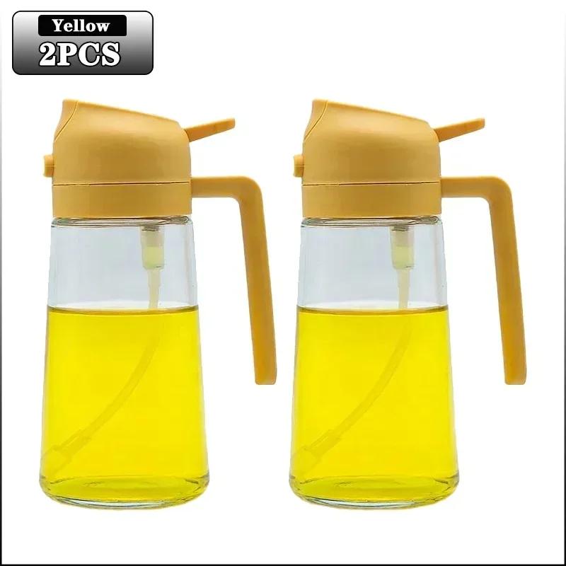 1/3pcs Glass Oil Spray Bottle With Pour Spout Nozzle Olive Dispenser Dual-purpose Camping Bbq Baking Soy Sauce Oven Picnic Tool