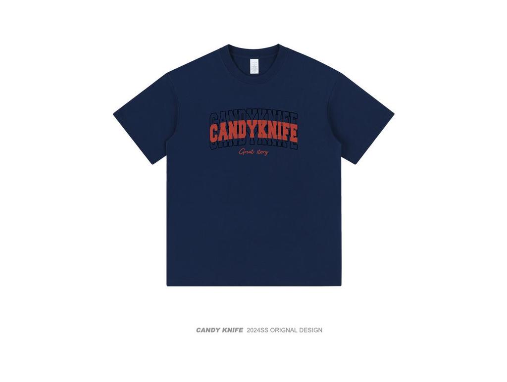Unisex Summer Cotton Crew Neck T-Shirt with Plastic Bag Print, Casual Loose Plus Size Tee