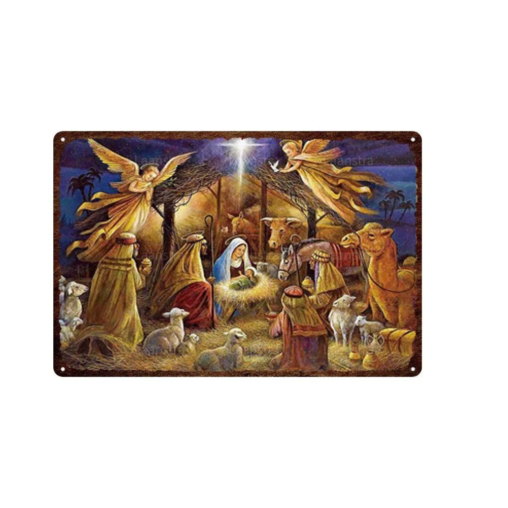 Metal Sign Halloween Cats Pumpkins Wall Decor 20x30 Cm