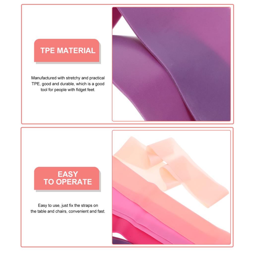 5 Stück Bein-Gummibänder für Klassenzimmer Hüpfende Klassenzimmer Stuhl Kinder mit zappeligen Füßen Elastizität