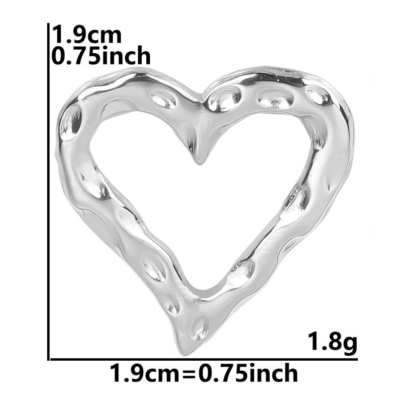 

6pcs Irregularity Geometry Love Accessories Heart Charms For Jewelry Making Supplies Hollow Stainless Steel Charm Women Pendants