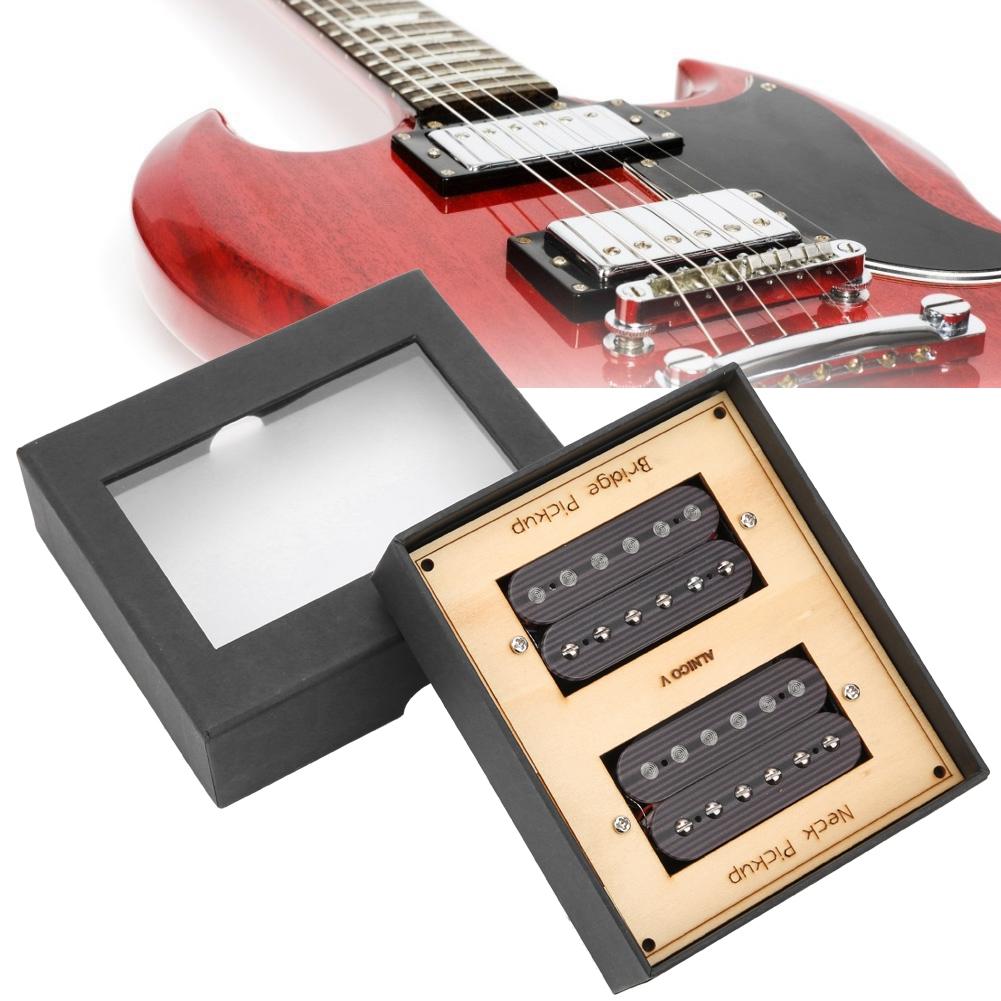 Electric Guitar Humbucker Pickup Wood Grain Cupronickel Base Double Coil Pickup