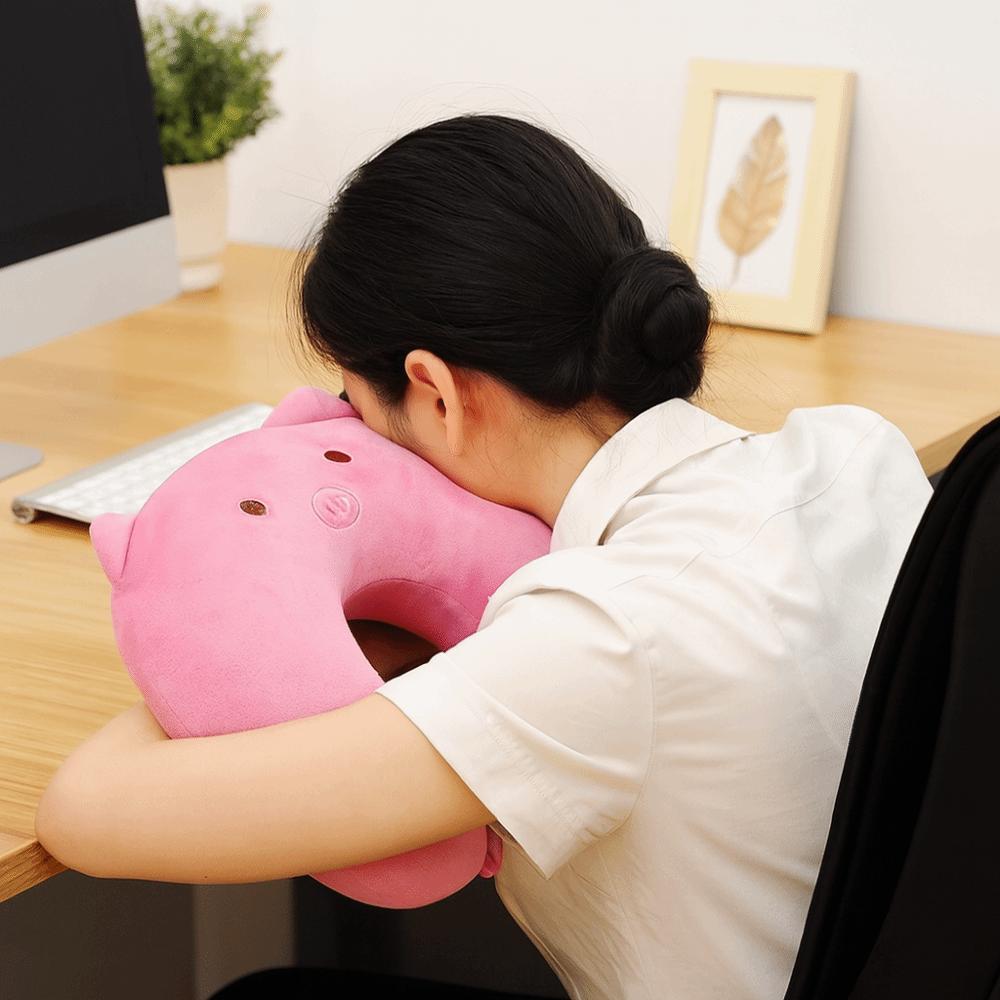 Soft Plush Travel Pillow Portable Neck Pillow Cute U-shaped Pillow Office Nap