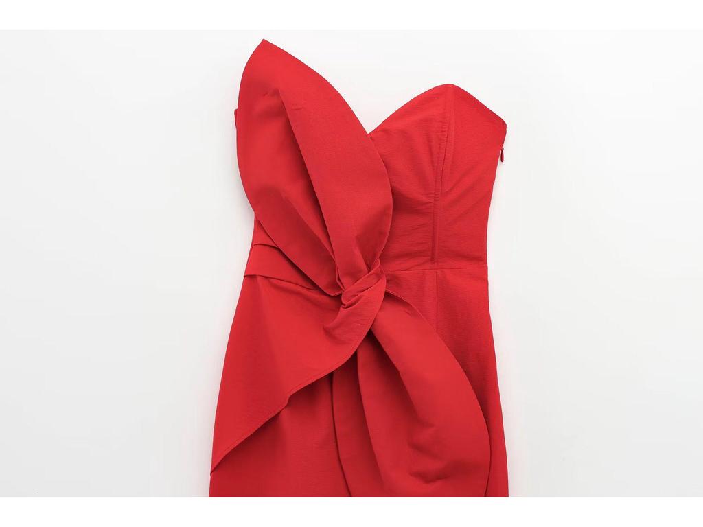 Frühling 2025 Damen Europäischer & Amerikanischer Stil Bleistiftkleid mit Schleife vorne