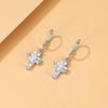 Cross Stylish Silver Earrings With Sparkling Crystals Trendy And Minimalist Design Women For