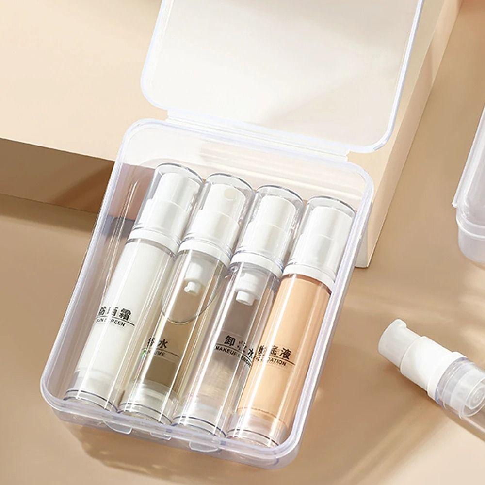 3/4Pcs Clear Travel Refillable Bottle 5-15ML Cosmetic Container Durable Lotion Sprayer Bottle