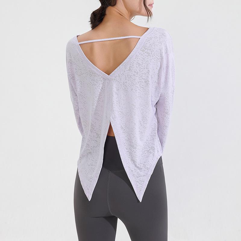Women's Long Sleeve Quick-Dry Yoga Top - Athletic Fit for Spring & Autumn