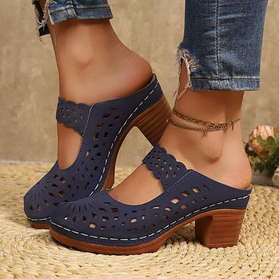 Dames Sandalen Zomer Open Teen Luxe Sandalen Dames Grote Maat Dikke Hakken Comfort Schoenen voor Dames Sandalias De Mujer