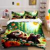Cheerful Bear Relaxing In Nature Exquisite Three-Piece Bedding Set Gift For Kids And Adults