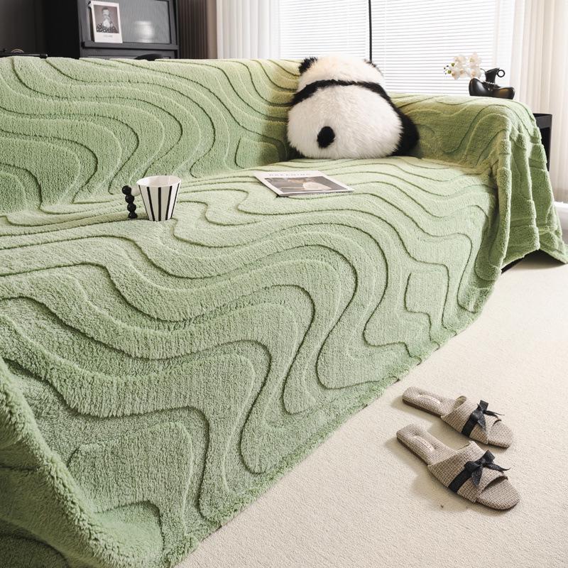 Plush Non-Slip Cat-Scratch-Proof Sofa Cover for Autumn/Winter