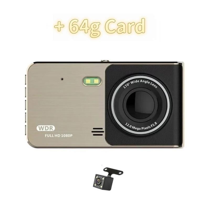 4-inch Dashcam, Dual-lens Touchscreen, 1080P HD Night Vision Car DVR
